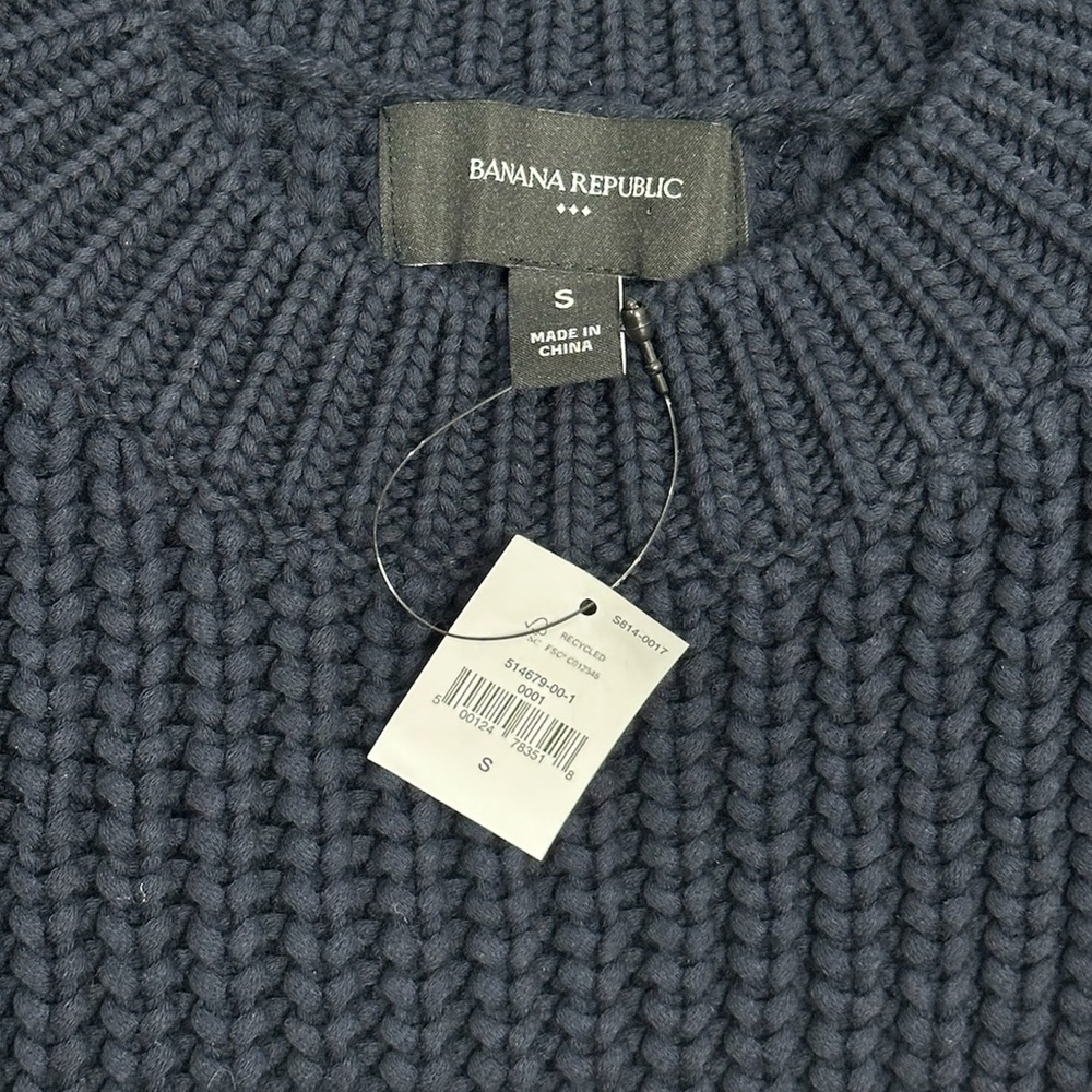 Banana Republic Chunky Knit Sweater Blue Size S NWT - Picture 7 of 9